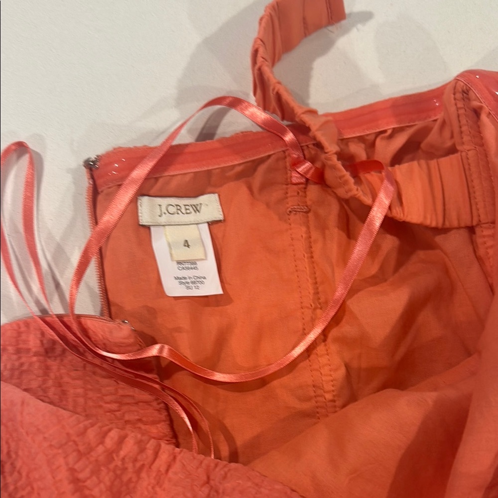 J. Crew Vibrant Orange Strapless Dress - Picture 2 of 3
